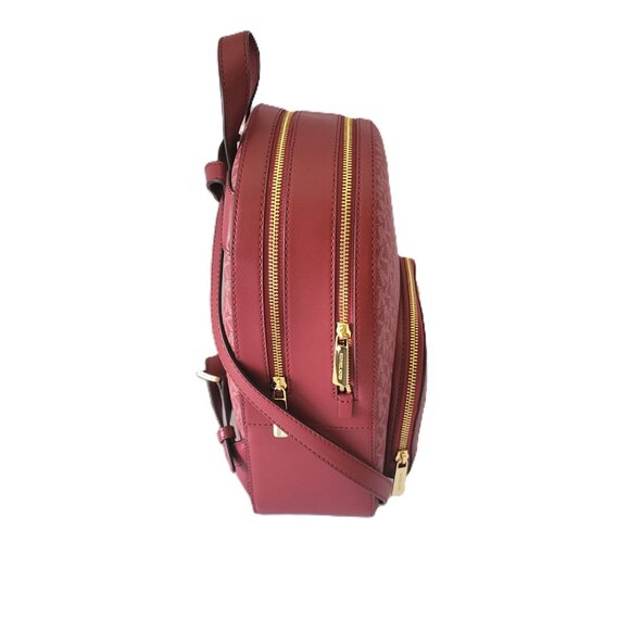 Michael Kors Jaycee Medium Zip Pocket Backpack MK Cherry - Picture 5 of 9